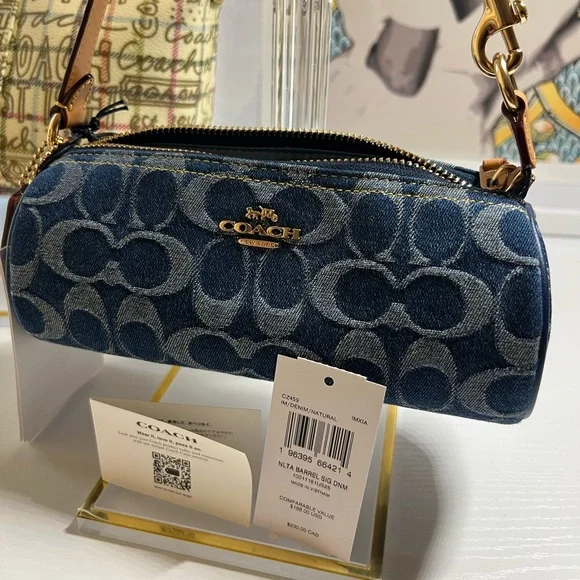 ✨SOLD✨COACH 🍒 💙 Nolita Barrel Bag In Signature Denim - Picture 2 of 15